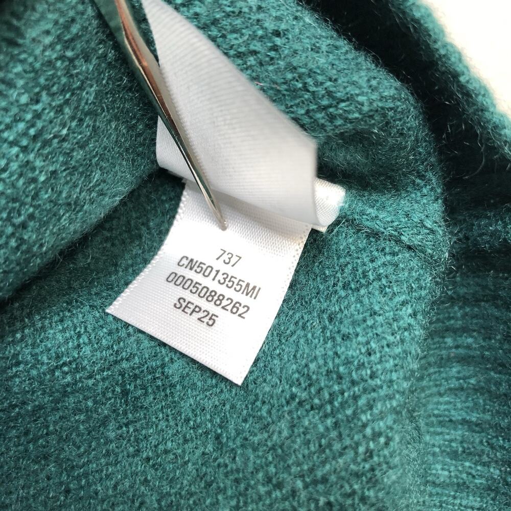 Caslon Women’s 100% Cashmere Crewneck Sweater Green Size Large - Picture 7 of 8